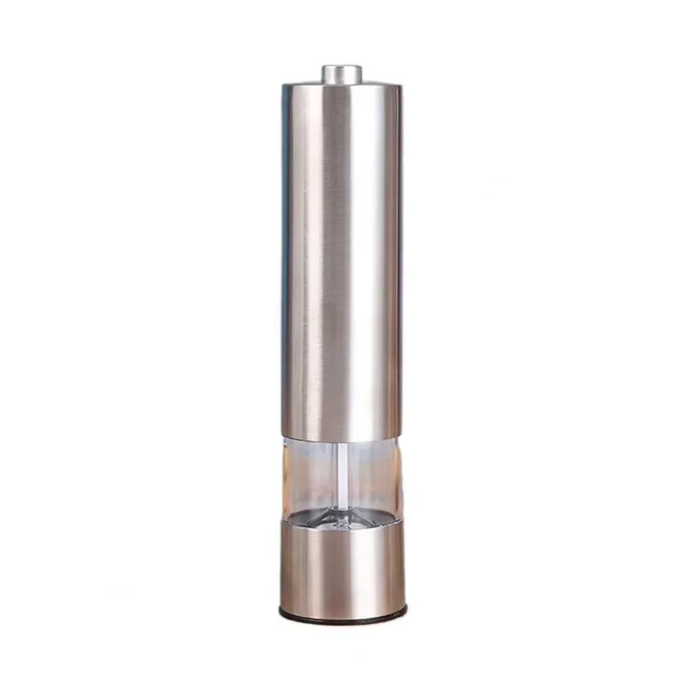 Electric Salt & Pepper Grinder Set – Stainless Steel One-Hand Automatic Mills with LED Light