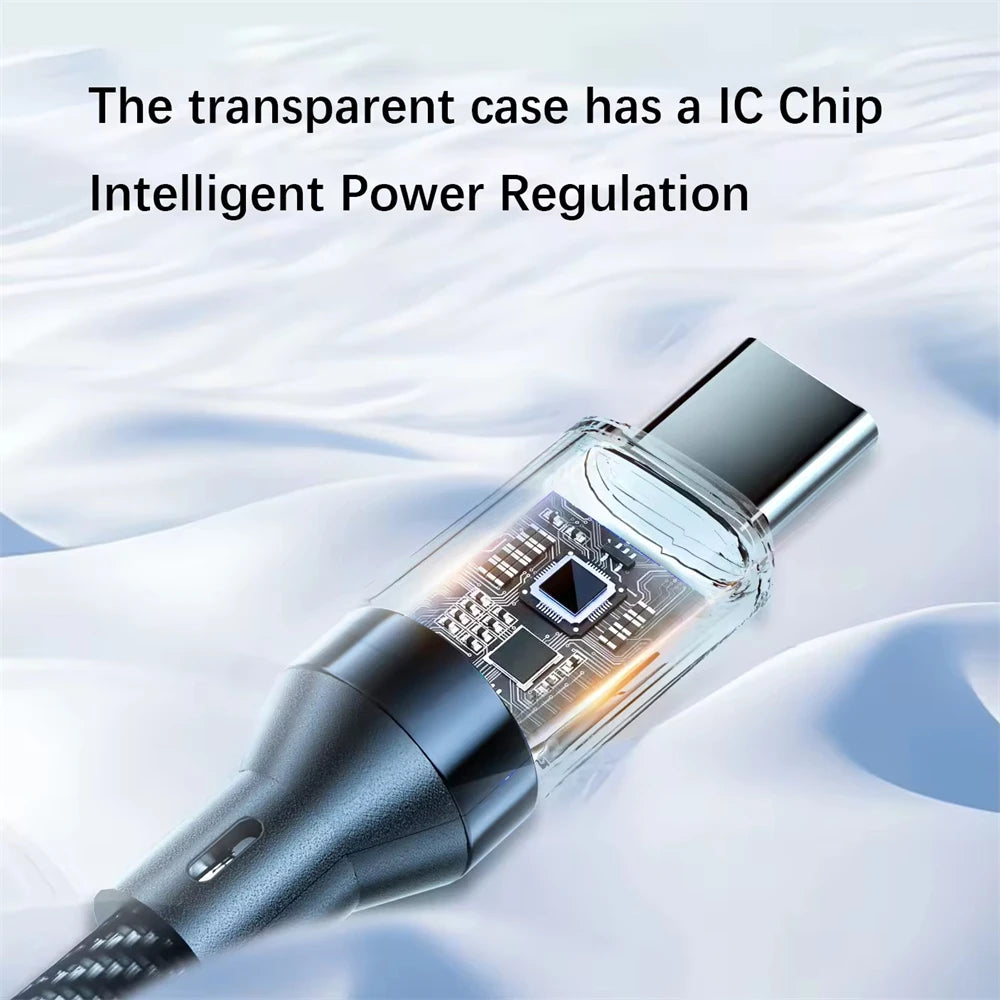 NNBILI 120W USB-C to USB-C Fast Charging Cable with Real-Time LED Power Display (1m/2m)