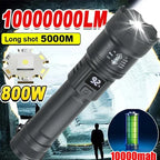 2000 Lumen USB-C Rechargeable Tactical Flashlight – Zoomable Waterproof Torch with Power Bank