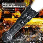 2000 Lumen USB-C Rechargeable Tactical Flashlight – Zoomable Waterproof Torch with Power Bank