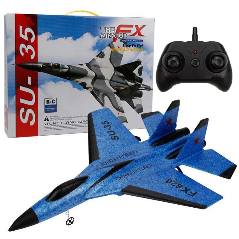 SU-35 FX620 Ready-to-Fly RC Fighter Jet – 2.4G 2CH EPP Foam Glider with LED Lights