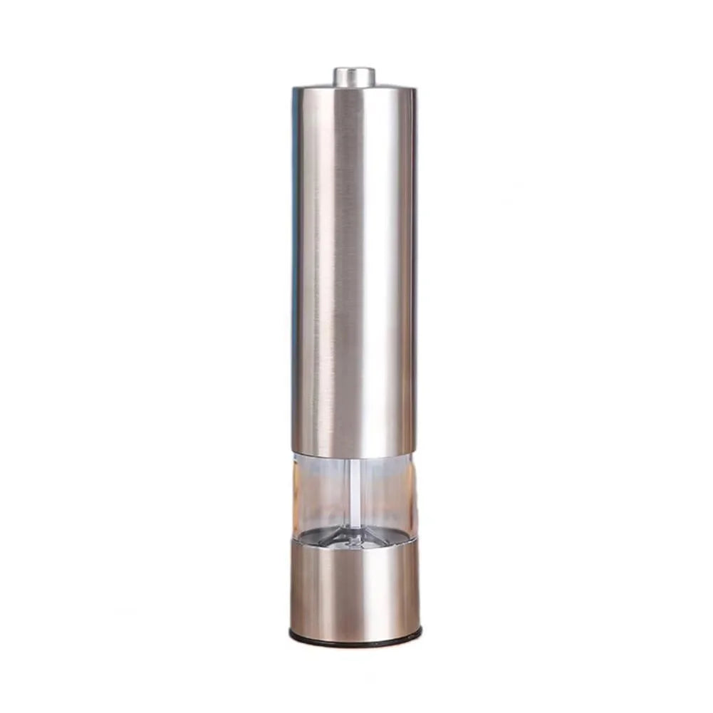 Electric Salt & Pepper Grinder Set – Stainless Steel One-Hand Automatic Mills with LED Light